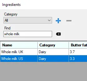 Screenshot: Converting a recipe